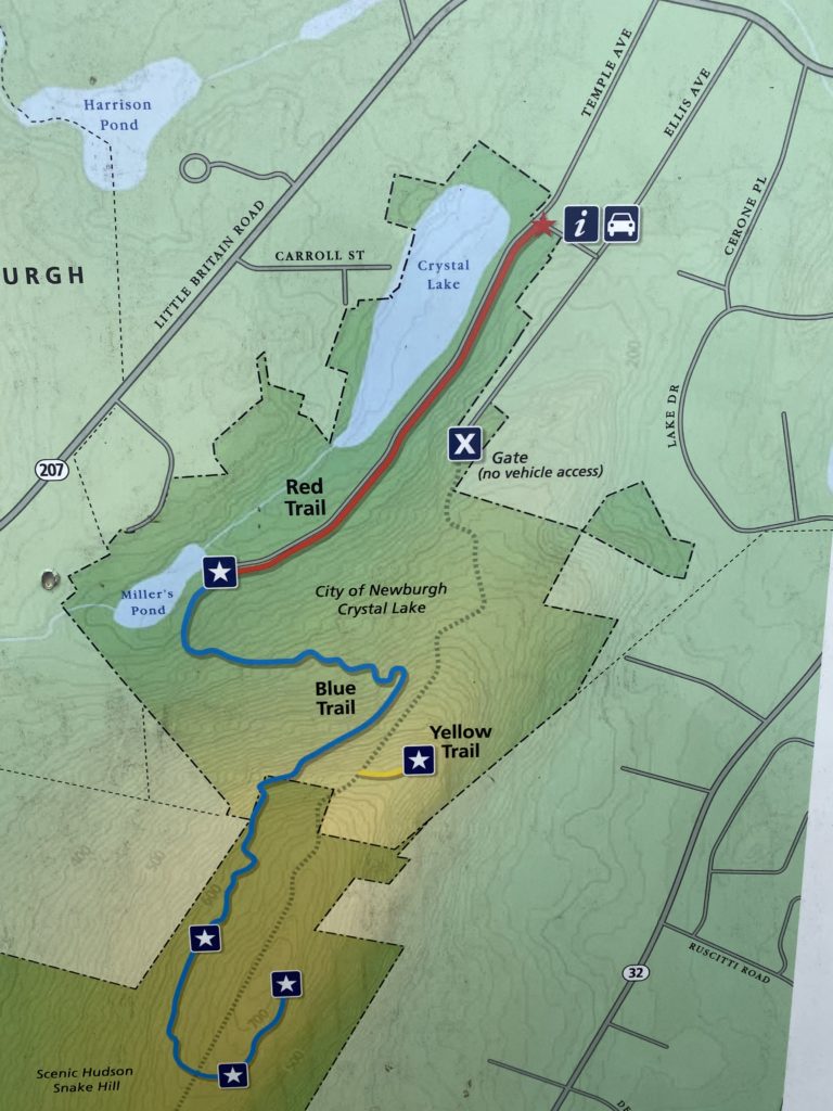 Scenic Hudson Map of the Gateway to Snake Hill at Crystal Lake. 