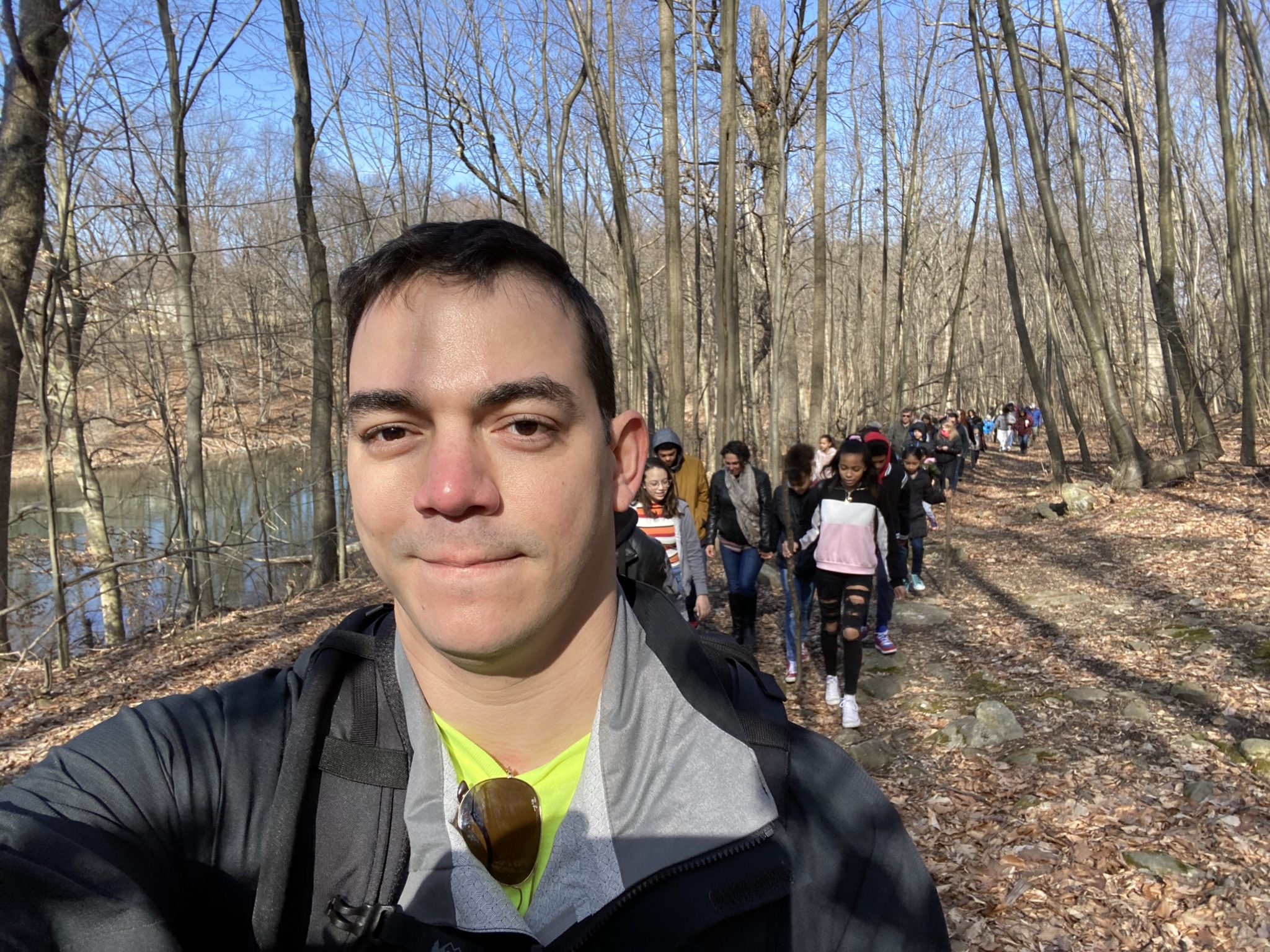 Ronald Zorrilla leading a hike to Snake Hill in Newburgh