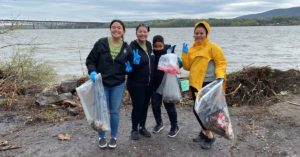 Volunteers at RiverKeeper Sweep in Newburgh South Street Park 2022 Clean-Up Event